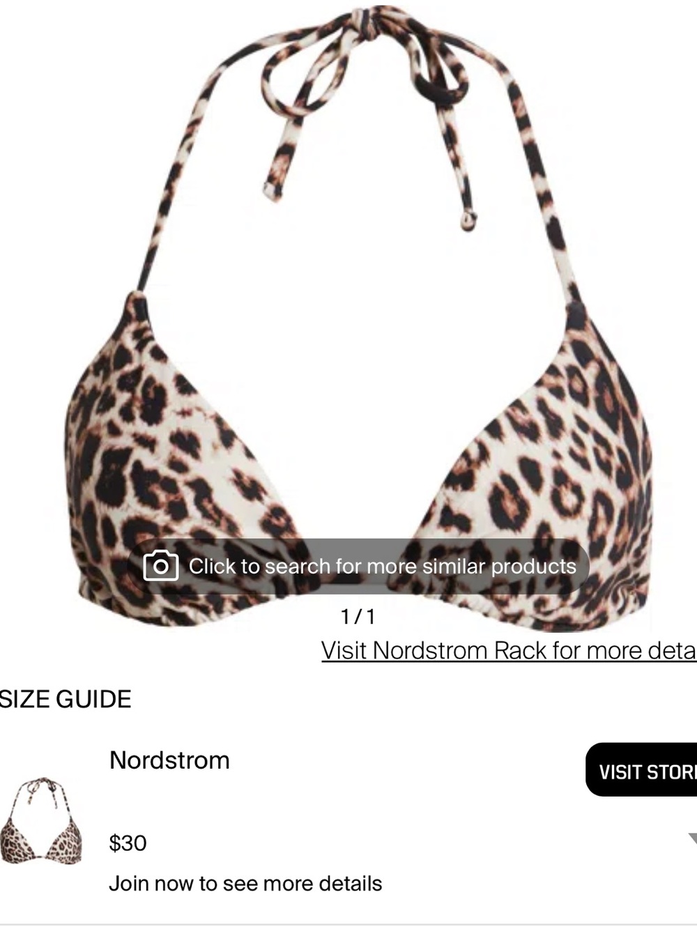 bp Leopard Print Halter Bikini Top - and side tie bottoms
